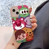 Photo frame airbag case for iphone 14promax 11 13 12 7Plus 6 6s XR X XS Max cute Lotso animal cover