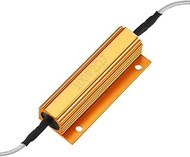 uxcell Aluminum Case Resistor Extra Wire 100W 2 Ohm Wirewound Gold for LED Replacement Converter 100