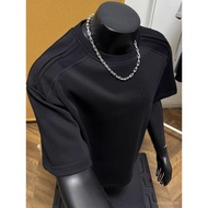 Taiwan Shipping T-Shirt Men's Genuine Shoulder Short-Sleeved Summer cleanfit American Slimmer Look S