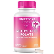 Pink Stork Folate: Methyl Folate - MTHFR Acid, Natural Form of Folic Acid for Pregnancy, Formulated 