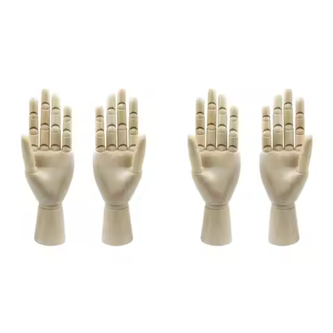 【ALLOWANCE】Wood Artist Drawing Manikin Articulated Mannequin With Wooden Flexible Fingers 4 Pcs(10 I