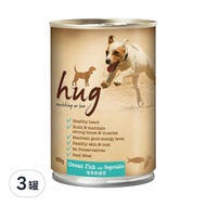 hug 哈格 主食狗罐頭 純肉底 肉塊罐  海魚與蔬菜  400g  3罐