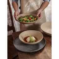 Clay Retro Tableware Ceramic Bowl Cooking Bowl Bibimbap Bowl Household Restaurant Salad Bowl Fruit B