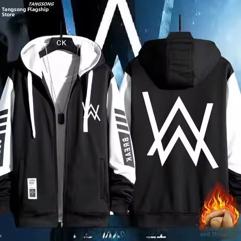 Alan Walker Hooded Jacket Unisex Casual Loose Fit Polyester Music Outerwear Youth Popular Four Seaso