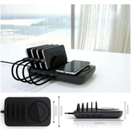 Clear Stock）Soopii WIV6 5 Ports USB 3.0 Type-C Charging Dock w/Qi Wireless Charger Pad