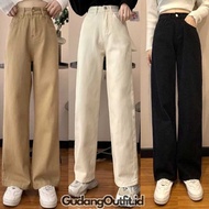 Code V98D Women's Jeans Highwaist Solid Long Loose Culottes