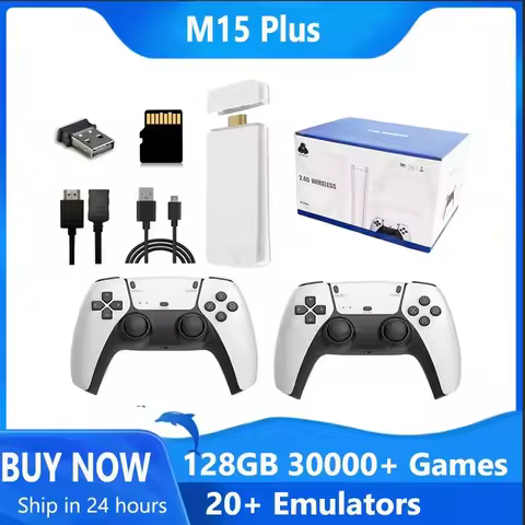 Wireless Retro Game Console 4K Game Stick 128G 30000+ Games HD Output Gaming System 23 Emulators Plu