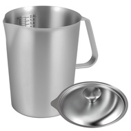 Stainless Steel Measuring Cups Stainless Steel Milk Jug 2L with Lid for Cooking in the Kitchen Latte