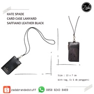 Lanyard ID CARD CASE KATE SPADE SAFFIANO LEATHER BLACK
