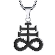 Leviathan Cross Necklace Stainless Steel Church of Satan Satanic Leviathan Cross Pendant Jewelry for