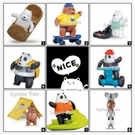 麥當勞開心樂園餐玩具 
McDonald's ×
Cartoon Network 
We Bare Bears 熊熊遇見你
冰熊玩激流
冰熊做家務
大灰熊踩滑板
大灰熊去露營
熊貓水上飄移
熊貓懶人車