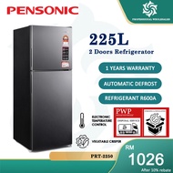 【5 Star Energy Saving】Pensonic Two 2 Doors Fridge Refrigerator 225L | PRT-2250