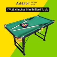 ✷Pool table 47*25.6 inches Mini billiard Table for Kids adjustable metal legs billiard table set