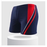 成人平角游泳褲【L-3XL碼】【藍底紅色】(下單後聯絡客服確認發貨尺碼) #H161023755
