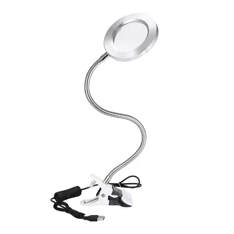 【Popular】Desk Table Top 8X Magnifying Glass Beauty Nail Salon Tattoo Magnifier Lamp Light