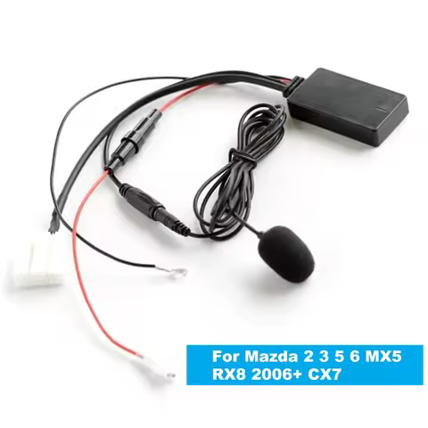 New Car Bluetooth 5.0 CD Radio Stereo Aux Handfree Mic Cable Adapter for Mazda 2 3 5 6 MX5 RX8 2006+