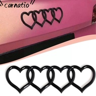 CARNATIOGV Trunk Tail Label Badge, ABS Plastics Heart-shaped Love Heart Logo Rear, Four Ring Label f