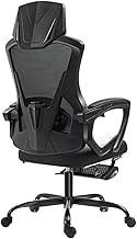 Office Chair Mid Back Swivel Lumbar Support Desk Chair,Computer Gaming Chair with Comfortable Armrests, Mesh Desk Chairs (Size : Black)