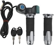Electric Bicycle Throttle Handle with Green Digital Display, Twist Throttle Accelerator Grip, Real -