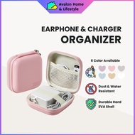 Avalon Earphones & Charger Case - Waterproof Bag for Earbuds, Memory Card, USB Cable (11x11x4.5cm)