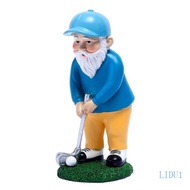 LIDU1 Golfing Gnomes Statue Resin Garden Gnomes Statue Funny Outdoor Gnomes Figurine Patio Yard Lawn