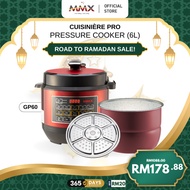 MMX Ewant Cuisinière Pro GP60 Extra Safety & Double Pressure Regulator Pressure Cooker 6L