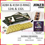 JOKERZ 428H GOLD O-RING CHAIN 124L/132L ORING RANTAI HEAVY DUTY Y15ZR/FZ150/LC135/RXZ JOKER