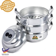 3 Layer Aluminium Steam Pot 32cm - 40cm - [32CM / 34CM / 36CM / 38CM / 40CM] periuk kukus kucing alu