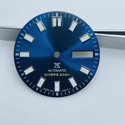 28.5mm NH36 Dial S logo Double calendar Sunray 62MAS Prospex Green Mod Fit NH36 Retrofit Replacement