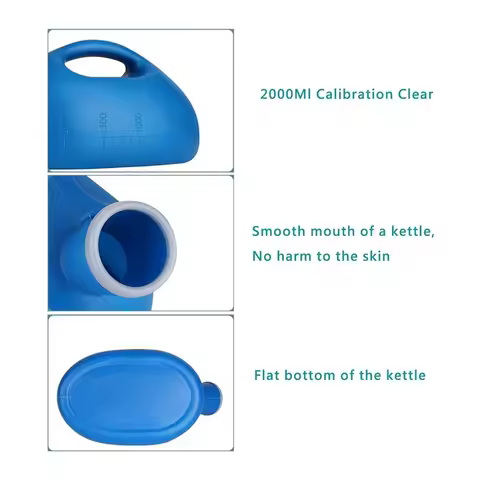 A88E-Urinal Bottle Portable Urinals For Men Women Urine Bottle 2000Ml Mens Potty Spill Proof Pee Bot