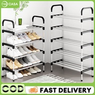 4/5/6/7 Tiers Multi Layer Shoes Storage Organizer Rack Space Saving Stackable Shoe Shelf Carbon Steel Pipe Shoe Organizer Rack Shoe Rack Rak Kasut 鞋架