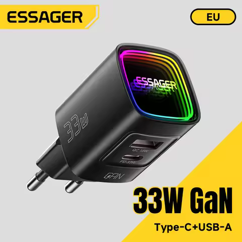 Essager GaN 33W USB Type C Charger Portable PD Fast Charger For iPhone 17 16 15 14 Pro Max iPad Xiao