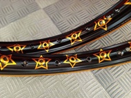 วงล้อ/YOKO EXC RINGO STAR 140-17และ120-17 สีดำดาวทอง