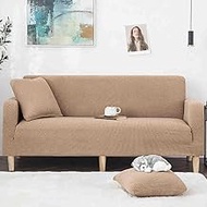 Couch Covers Chaise Cushion Cover for Sofa L Shape Chaise Lounge Stretch Cushion Couch Slipcover for Dogs L Shaped Replacement Protector (Camel,Suitable for 230-300CM)