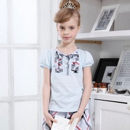 [Pink Nana Children's Clothing] Girls Princess Short-Sleeved Cotton T Top 31152 (120-130)