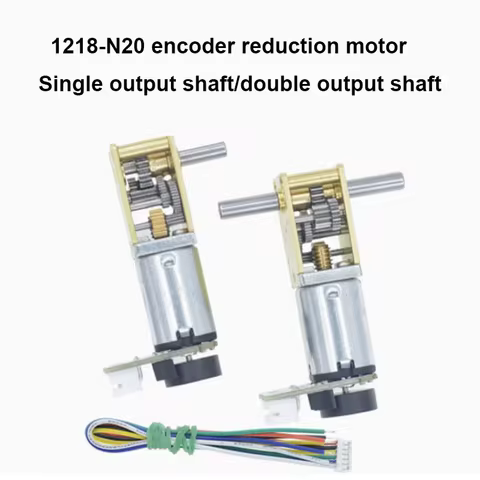 Worm Gear 1218-N20 DC Encoder Reduction Motor Single/Dual Shaft 3V 6V12V micro gear low-speed motor