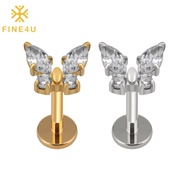 Piercing Titanium Butterfly Labret Cartilage Piercing Flat Back Lip Monroe Tragus Stud Earring