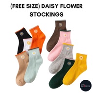 🌼 Daisy Flower Stockings - Free Size 🌼 雏菊花纹袜子 - 5种颜色可选，均码 / Black, White, Grey, Dark Yellow, Dark Or