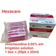 Hexacare Chlorhexidine 0.05% w/v irrigation solution (20S x 25ml /Box)