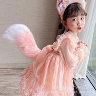 Straight Hair Plush Animal Tail Fox Plush Tail Linna Belle Tail cosplay Fox Tail Performance Props