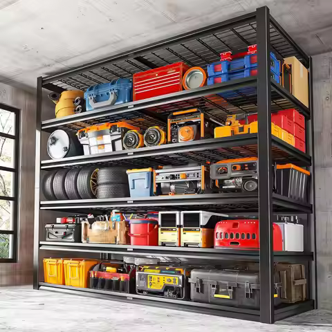 Garage Shelving 3500LBS, 6 Tier Storage Shelves, Adjustable Heavy Duty Shelving Unit, Metal Shelf fo