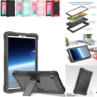 Shockproof Case Samsung Galaxy Tab A7 Lite 8.7 T220 T225 Tab S6 Lite 10.4 P610 2020 Tab S7 12.4 T970 T975 Tab S7 FE 12.4 T730 T735 Tab A8 10.5 X200/X205 2021 Hybrid Impact Protection Rugged Heavy Duty 3 Layer Drop-Proof Tablet Protective Case Cover