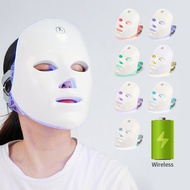 USB Charging 7 Colors Led Photon Therapy Facial Mask Device Skin Care Rejuvenation Wrinkle Acne Removal Brightening Rechargeable Facial LED Mask 7 Colors LED Photon Therapy Beauty Mask Skin Rejuvenation Lifting Dark Spot Cleaner Device