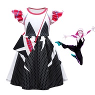 Halloween Children cos costume Spiderman Clothes Girls cosplay Dress Parallel Universe Gwen Costume