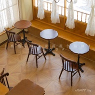 Table Solid Wood Round Table Dessert Shop Light Luxury Western Restaurant Square Table Chair Coffee 