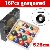 16Pcs ลูกสนุกเกอร์ /Pool Table Practice Ball Billiards Snooker Training Balls 5.25cm ลูกผีลาย เกรดไต
