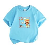 Short Sleeve Top Anpanman T-Shirt Boys Girls T-Shirts Brothers Sisters Cartoon Children's Clothing A
