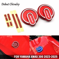 For Yamaha XMAX V2 XMAX 300 2023-2025 CNC Aluminum Badge XMAX Side Stickers Accessories 2pcs