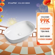 Lavabo đặt bàn TUSLO L009 gốm sứ tráng men Nano Ceramic kháng khuẩn - Hoa Sen Home - Hàng chính hãng