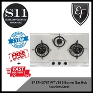 EF EFH3767WT VSB 3 Burner Gas Hob Stainless Steel *2 YEARS LOCAL WARRANTY